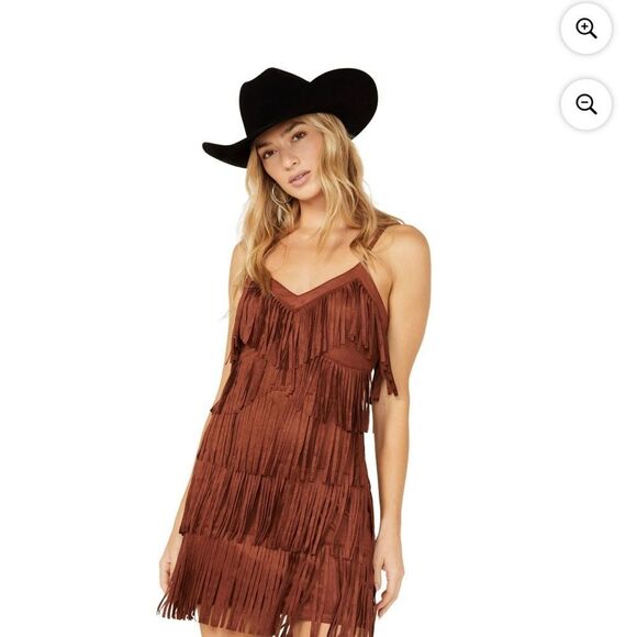 Idyllwind by Miranda Lambert Brixworth Terracotta Fringe Mini Dress - Picture 5 of 15